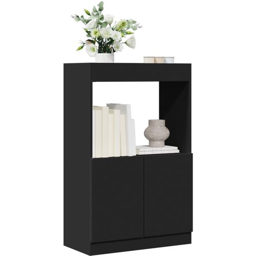 VidaXL Visoka omara črna 63x33x100 cm inženirski les Slike