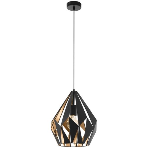 Eglo visilica Carlton 1, 1 x E27, crna/zlatna, 31 cm, 49931 Slike