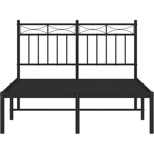  Metalni okvir za krevet s uzglavljem crni 120x200 cm Slike