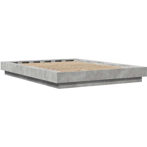 VidaXL Okvir kreveta boja betona 135 x 190 cm od konstruiranog drva Slike