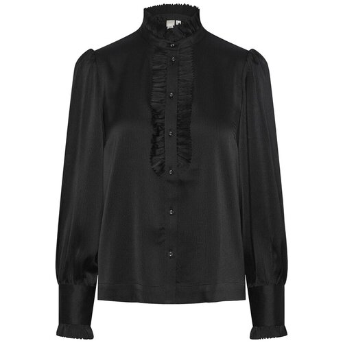 Y.a.s Topi & Bluze YAS Frilla Shirt L/S - Black Črna Cene