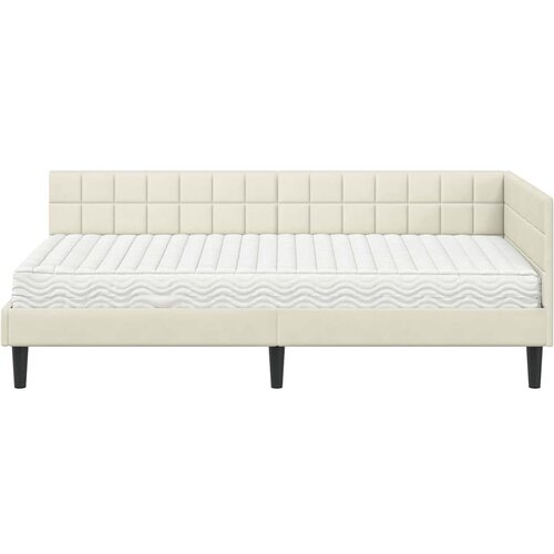  Kutni krevetni okvir s madracem 2 kom. Krema 90 x 200 cm Bar&amp;scaron;un Slike