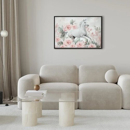  Slika - Gallop Among the Roses (1 Part) Wide 90x60 U crnom drvenom okviru Slike