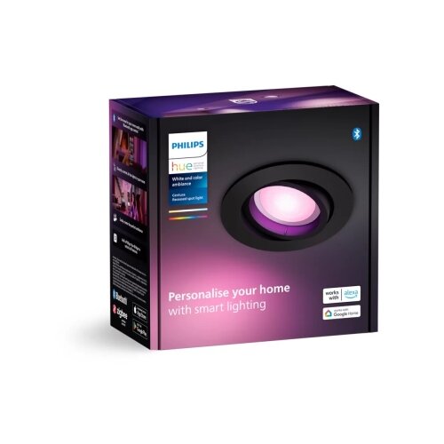 Philips Hue LED vgradni žaromet White &amp;amp; Color Ambiance Centura (RGBW, Premer: 9 cm, Barva ohi&amp;scaron;ja: Črna) Slike