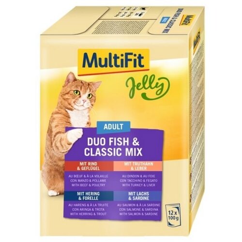 MultiFit Cat Jelly Adult Duo Fish&Classic Mix Multipack 12x100g Cene