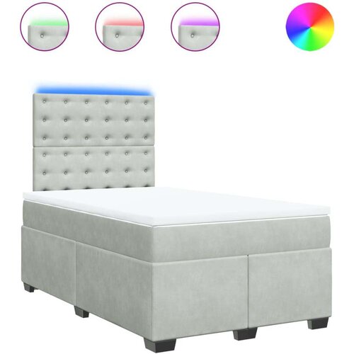 VidaXL Box spring krevet s madracem svjetlosivi 120x200 cm bar&amp;scaron;unasti Slike