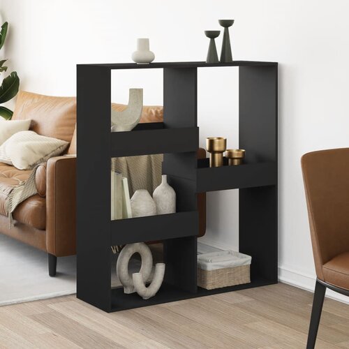 vidaXL Pregrada za prostor črna 100x33x115 cm inženirski les Cene