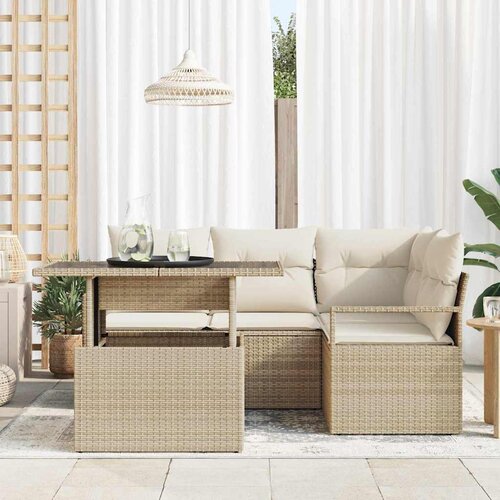  Sjedeća garnitura za vrt 5 kom. Poli ratan 177 x 122 x 85 cm Slike
