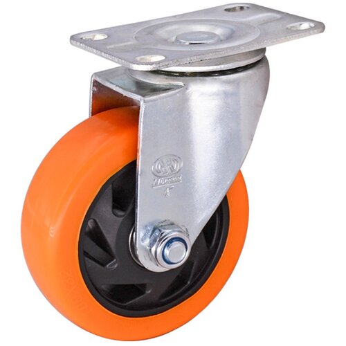 INF Medium Industrial Swivel Caster Wheels 4-Pack &amp;mdash; 5in Polyurethane Orange, (5000158309) Slike