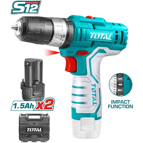 TOTAL TOOLS akumulatorski udarni vrtalnik, 12V/1,5Ah/20Nm/S12 (TIDLI1232E), (20848985) Cene