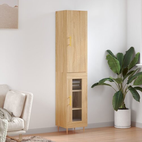  Visoka komoda hrasta sonome 34,5x34x180cm od konstruiranog drva Slike