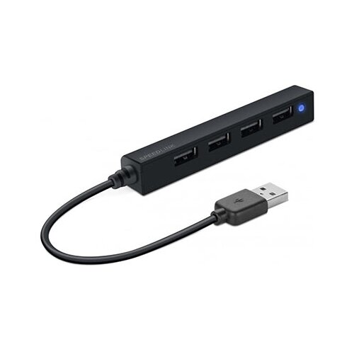  USB HUB, SPEEDLINK SLIM, 4-Port, USB 2.0, Passive, Black SL-140000-BK Slike