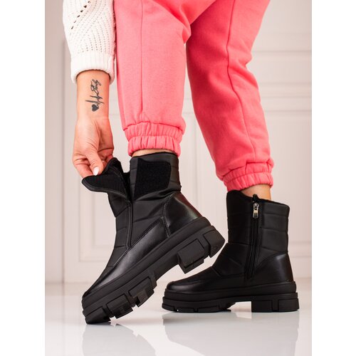 SHELOVET Black women&amp;#039;s snow boots with Velcro Sokolski Slike