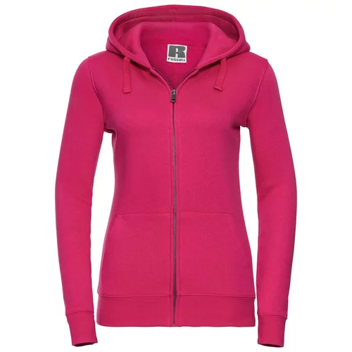 RUSSELL Pink women's hoodie with Authentic zipper