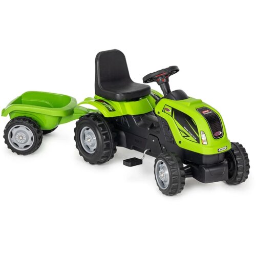 dečiji traktor na pedale sa prikolicom, zeleni Slike