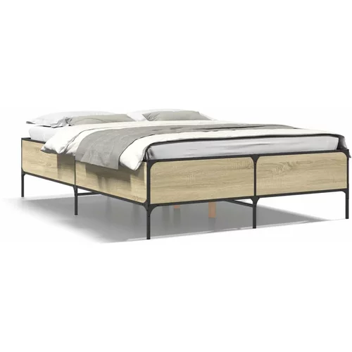  Okvir za krevet boja hrasta 120x190cm konstruirano drvo i metal
