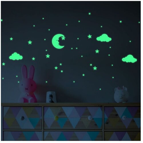 Ambiance svjetleće zidne samoljepljive naljepnice Moon and Clouds Cijene