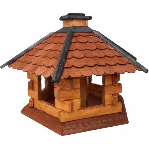  Drvena hranilica za ptice, sa posudom za hranu 40 x 45 x 35 cm Slike