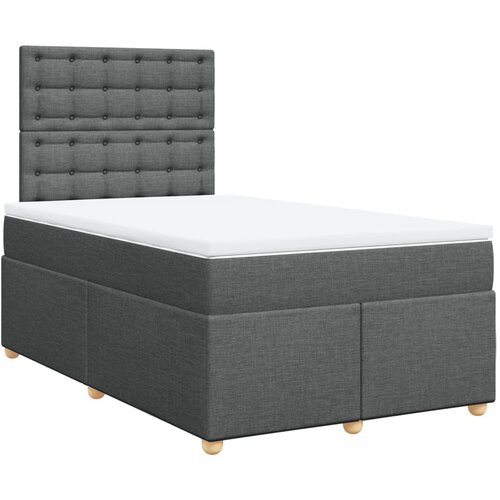 VidaXL Box spring postelja z vzmetnico temno siva 120x190 cm blago, (21308444) Slike
