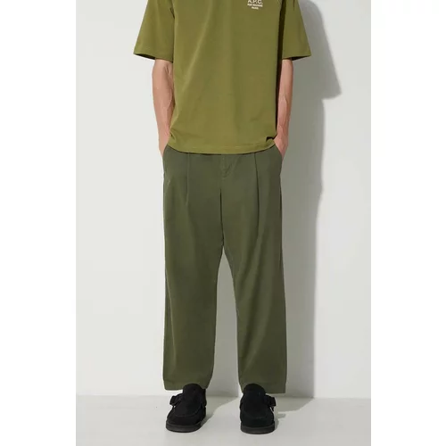 A.P.C. Pamučne hlače boja: zelena, ravni kroj