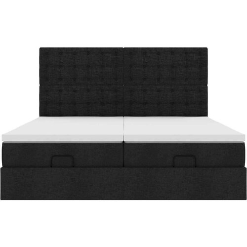 VidaXL otomanski okvir kreveta s madracima crni 180x200cm od tkanine Slike