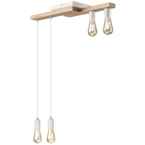  Visilica na sajli CORTINA 4xE27/15W/230V bela/hrast Cene