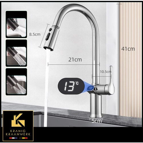 Kranig Kraanwerk Kuhinjska pipa s prikazovalnikom temperature | Izvlečna cev | Jerez, (21730685) Cene
