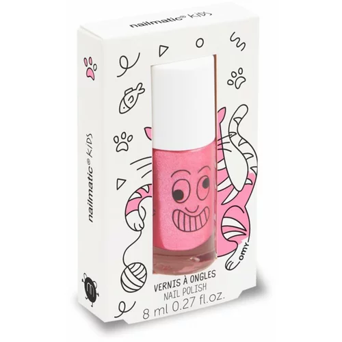 Nailmatic Kids lak za nohte za otroke odtenek Kitty - candy pink glitter 8 ml