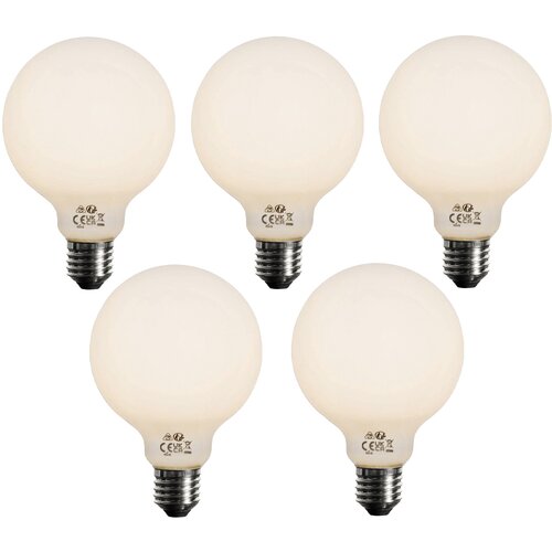LUEDD Komplet 5 zatemljivih LED žarnic E27 Opal G95 5W 450lm 3000K Cene