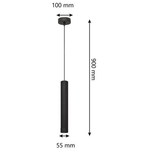  LED luster na sajli TUBA 1xGU10/4,8W/230V crni Slike