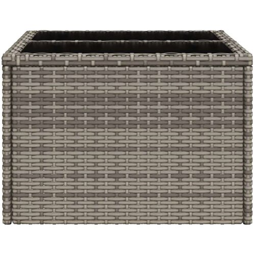 VidaXL vrtni stol sa staklenom pločom sivi 55x55x37 cm od poliratana Slike