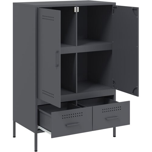 Visoka komoda antracit 68x39x101,5 cm od čelika Slike