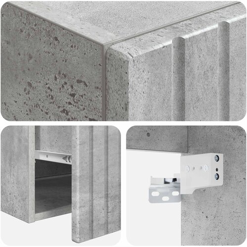  Set ormarića za kupaonicu 3 kom. Betonska siva 49 x 44,5 x 65,5 cm Slike