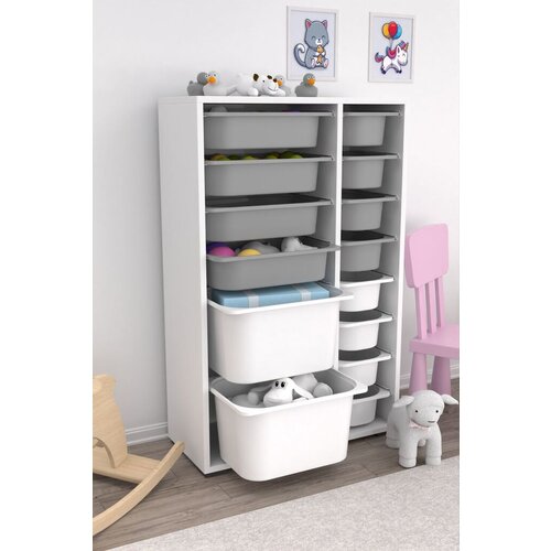 Hanah home višenamenska polica rine 2D4K8U white grey v3 Cene