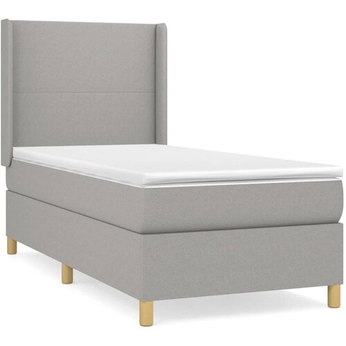 VidaXL Box spring postelja z vzmetnico svetlo siva 80x200 cm blago, (20790562) Slike