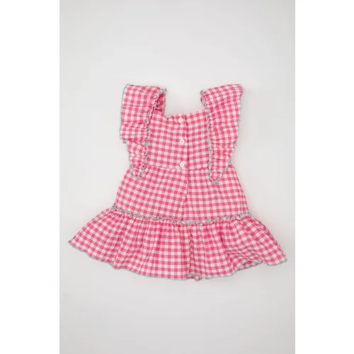 Defacto Baby Girl Checked Sleeveless Crinkle Dress