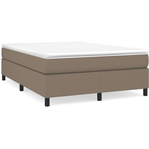 VidaXL okvir za krevet s oprugama smeđesivi 140x200 cm od tkanine Slike