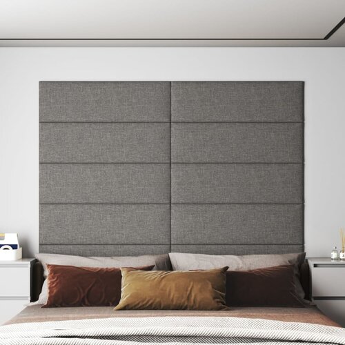 VidaXL Stenski paneli 12 kosov svetlo sivi 90x30 cm blago 3,24 m&amp;sup2; Slike