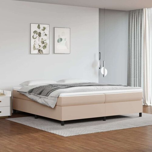  Box spring s madracem cappuccino 200x200cm umjetna koža Slike