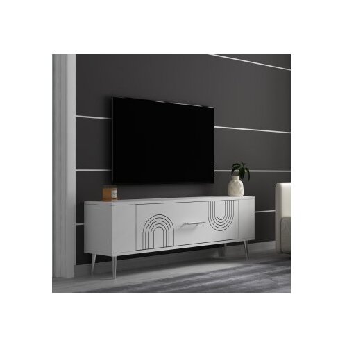 Hanah home tv polica Retrol2 white silver Slike