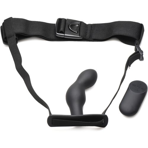 Master Series P-Spot Plugger Anal Plug with Harness & Remote Control Cene