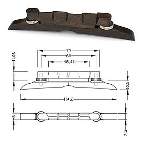 Dr Parts RMBR1 mandoline bridge rosewood Slike