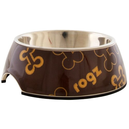 Rogz bubble trendy bowlz s brown bones činija Slike