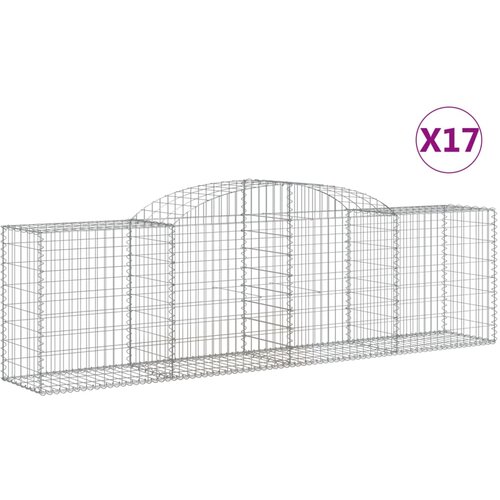  Lučne gabionske ko&amp;scaron;are 17 kom 300x50x80/100cm pocinčano željezo Slike