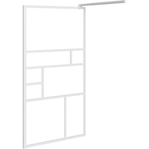 VidaXL Pregrada za tu&amp;scaron; 115 x 195 cm sa staklom ESG bijela Slike