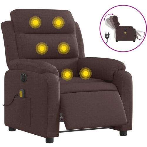 Maison Chic Električni masažni naslanjač - Relax naslanjač temno rjavo blago, (22134776) Cene