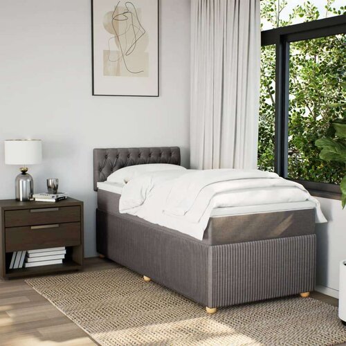 vidaXL Box spring postelja z vzmetnico taupe 80x200 cm blago, (21310247) Cene
