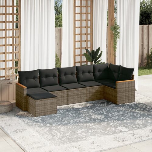 vidaXL 7-dijelni set vrtnih sofa sivi od poliratana Cijene
