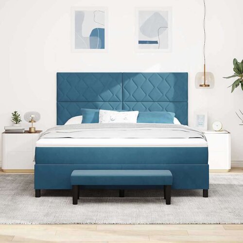 Box spring krevet Tamno plava 180 x 200 cm Bar&amp;scaron;un Slike