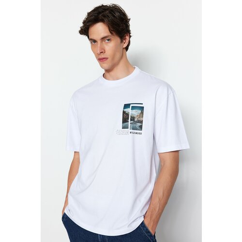 Trendyol T-Shirt - White - Relaxed fit Slike